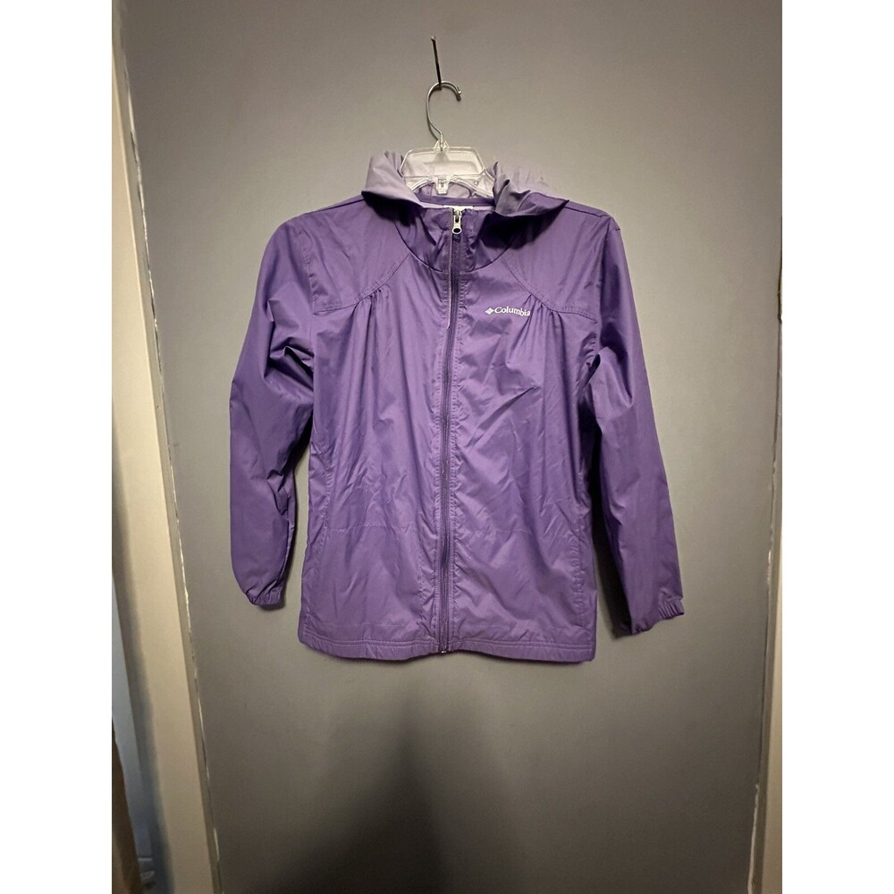 Columbia Purple Hooded Rain Jacket/Windbreaker Youth Girls Size XL (18-20)